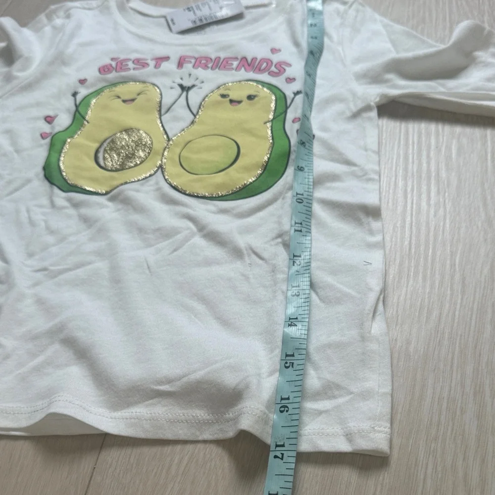 The Children's Place White Avocado Best Friends Long Sleeve Tee